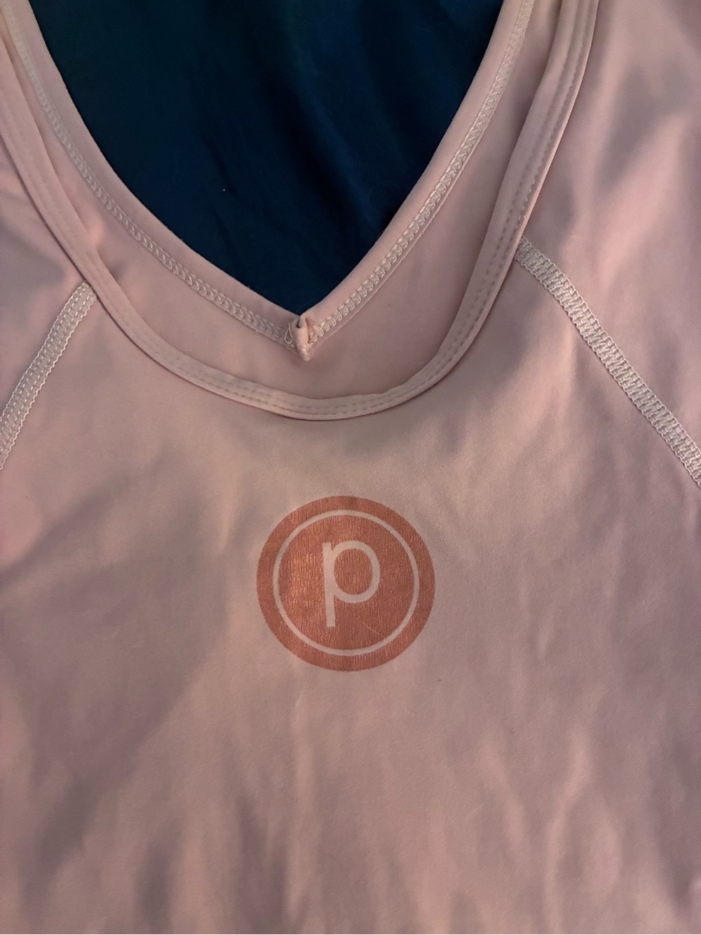 Pure Barre Women Light Pink V-Neck Performance Tank - XS